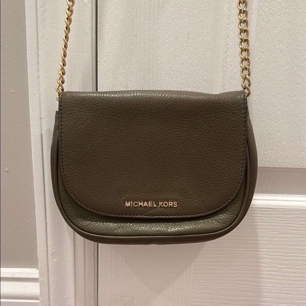 Michael Kors Green and Gold Crossbody Bag